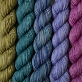 HYDRANGEA // Bite-Size Mini Set of 5 // Hand Dyed Yarn