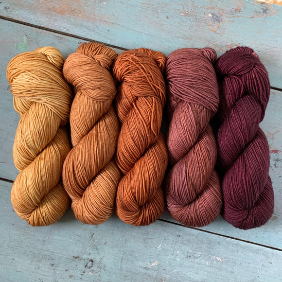 AUTUMN LEAVES FADE  // 5 SKEIN BUNDLE // Choose Your Yarn Weight