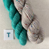 APPETIZER SOCK SETS - 50g Half Skein w/ Coordinating 20g Mini