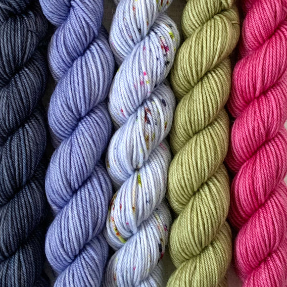 EFFERVESCENT // Bite-Size Mini Set of 5 // Hand Dyed Yarn