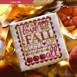 I LOVE FALL (Cross-Stitch Kit) - Frosted Pumpkin Stitchery