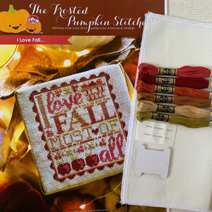 I LOVE FALL (Cross-Stitch Kit) - Frosted Pumpkin Stitchery
