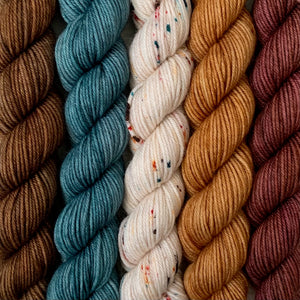 SPICED LATTE // Bite-Size Mini Set of 5 // Hand Dyed Yarn