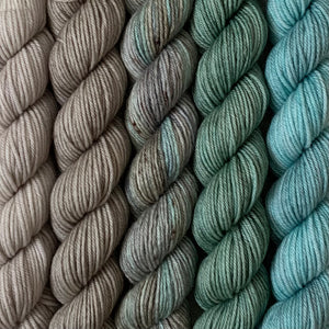 SCENIC ROUTE // Bite-Size Mini Set of 5 // Hand Dyed Yarn