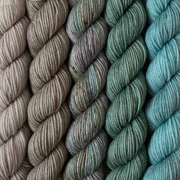 SCENIC ROUTE // Bite-Size Mini Set of 5 // Hand Dyed Yarn